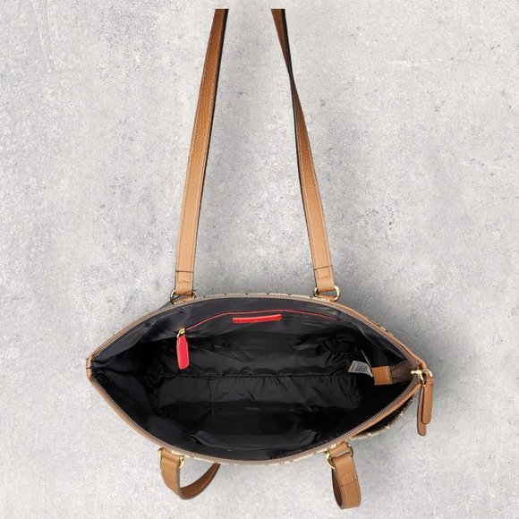 Tommy Hilfiger Large Beige/Brown Tonal Jacquard Tote - NWT - Picture 8 of 8